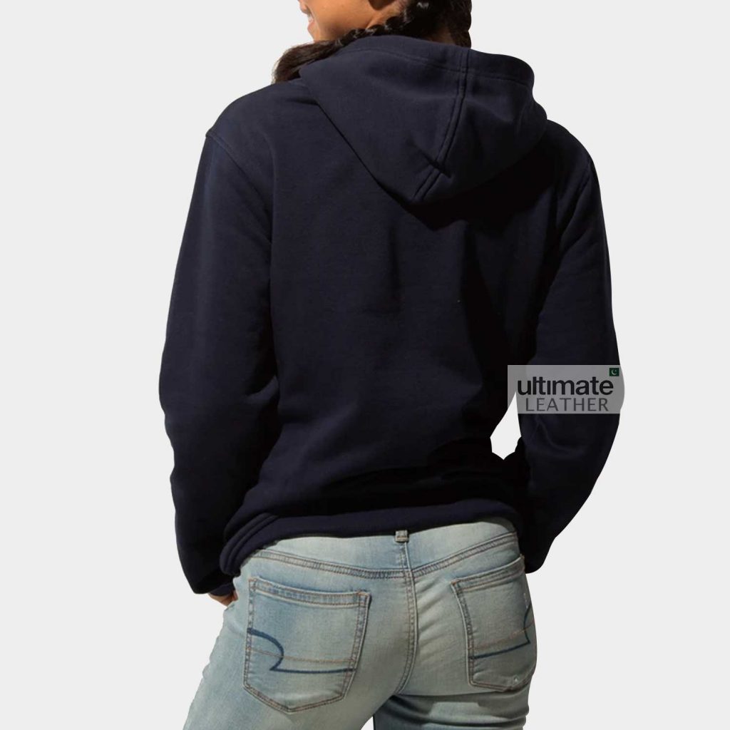 Get Womens Fleece Hoodie Navy Blue Hoodie Ultimate Leather