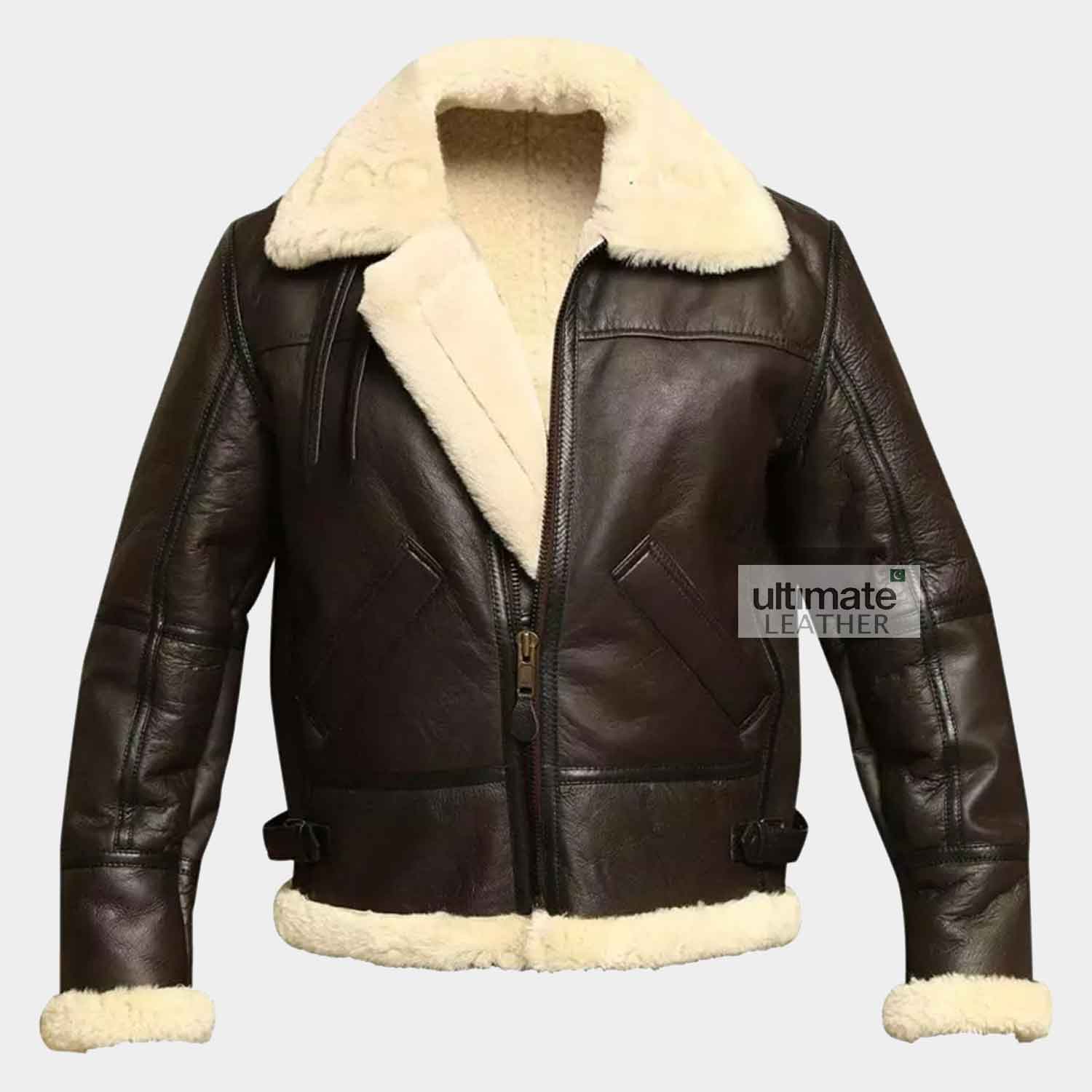 Get Mens Brown Fur Jacket | Sheep Leather Jacket Pakistan