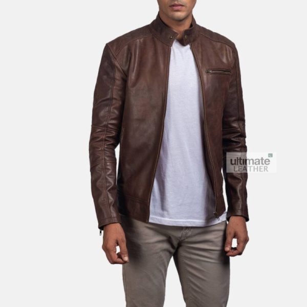 Biker's-Brown-Leather-Jacket